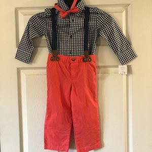 NWT matching plaid outfit bow tie 2T formal